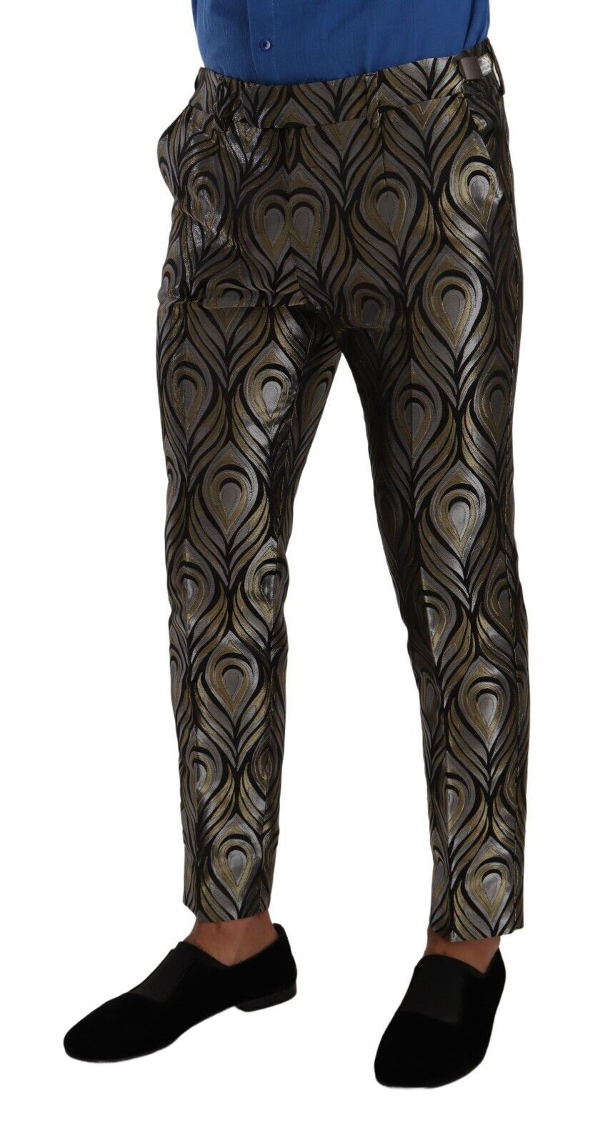 Elegante Slim Fit Anzughose in Metallic-Optik