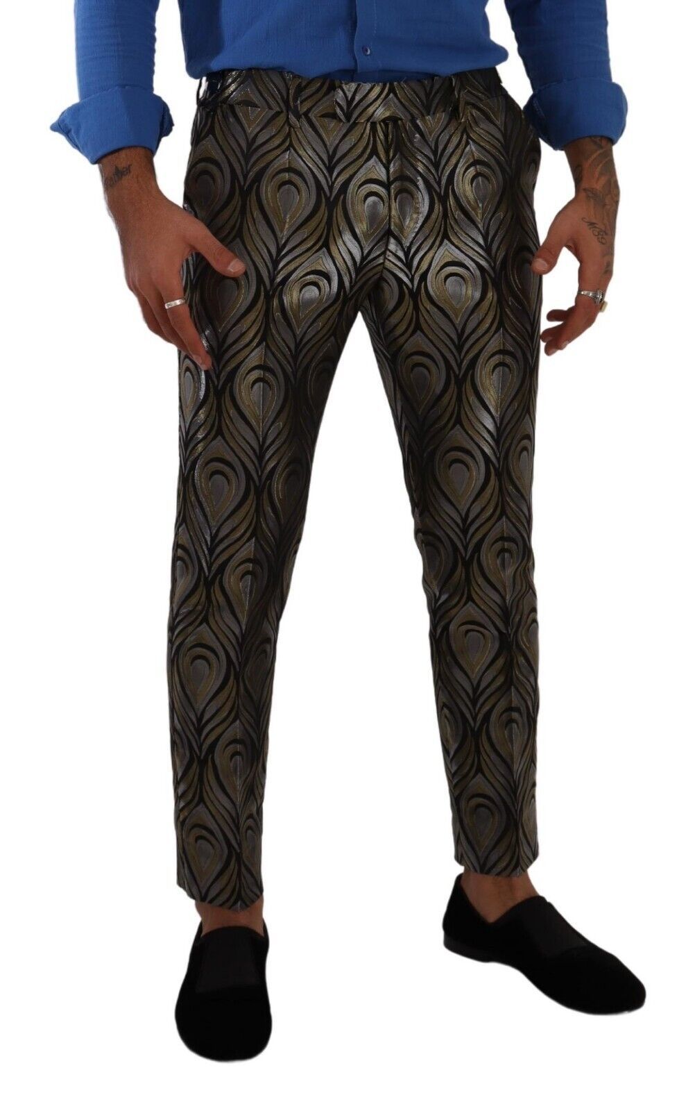 Elegante Slim Fit Anzughose in Metallic-Optik