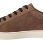 Elegant Brown Leather Sneakers for Men