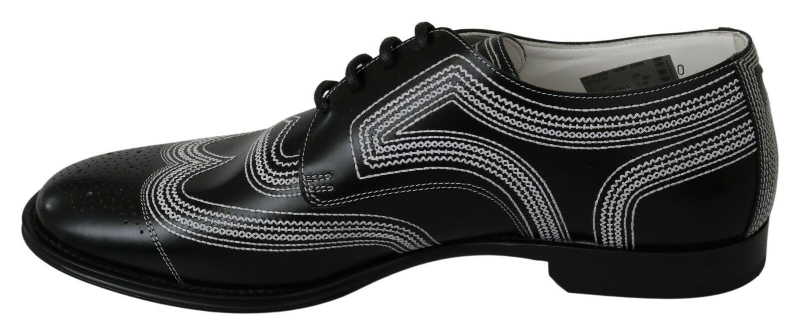 Eleganti scarpe Derby nere e bianche