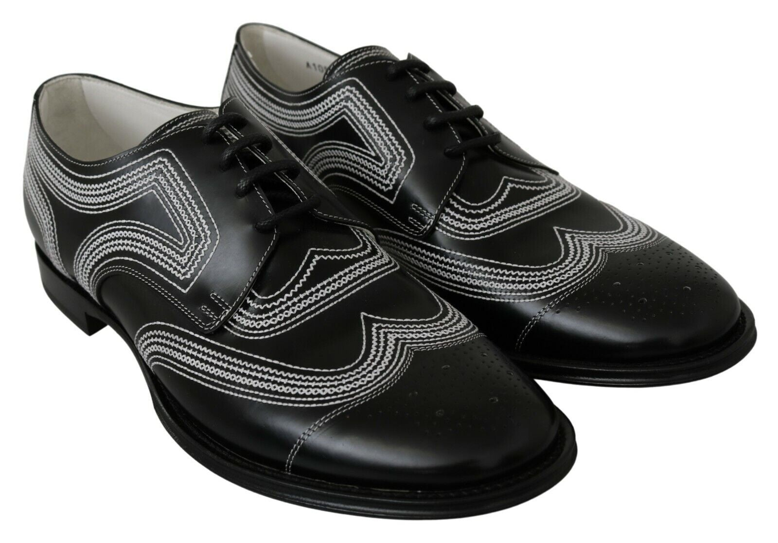 Eleganti scarpe Derby nere e bianche