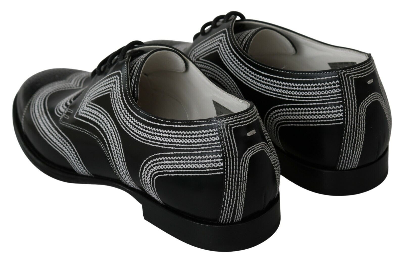 Eleganti scarpe Derby nere e bianche