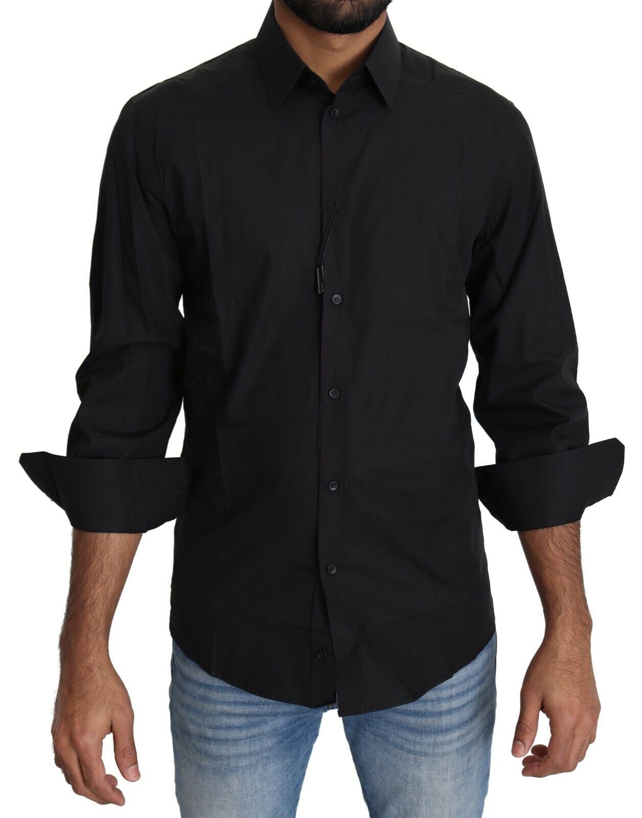Camicia elegante nera slim fit