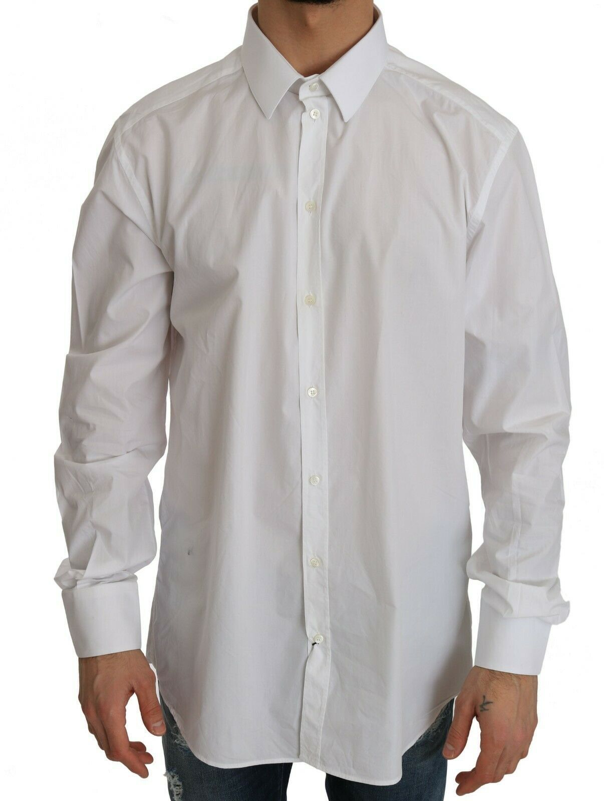 Exklusives, weißes, formelles Slim-Fit-Hemd