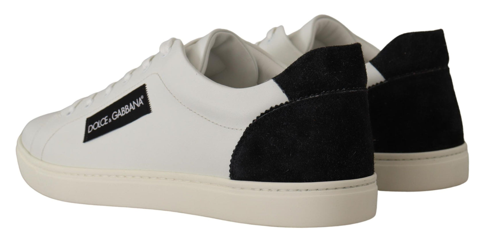 Eleganti sneakers basse in pelle bianca