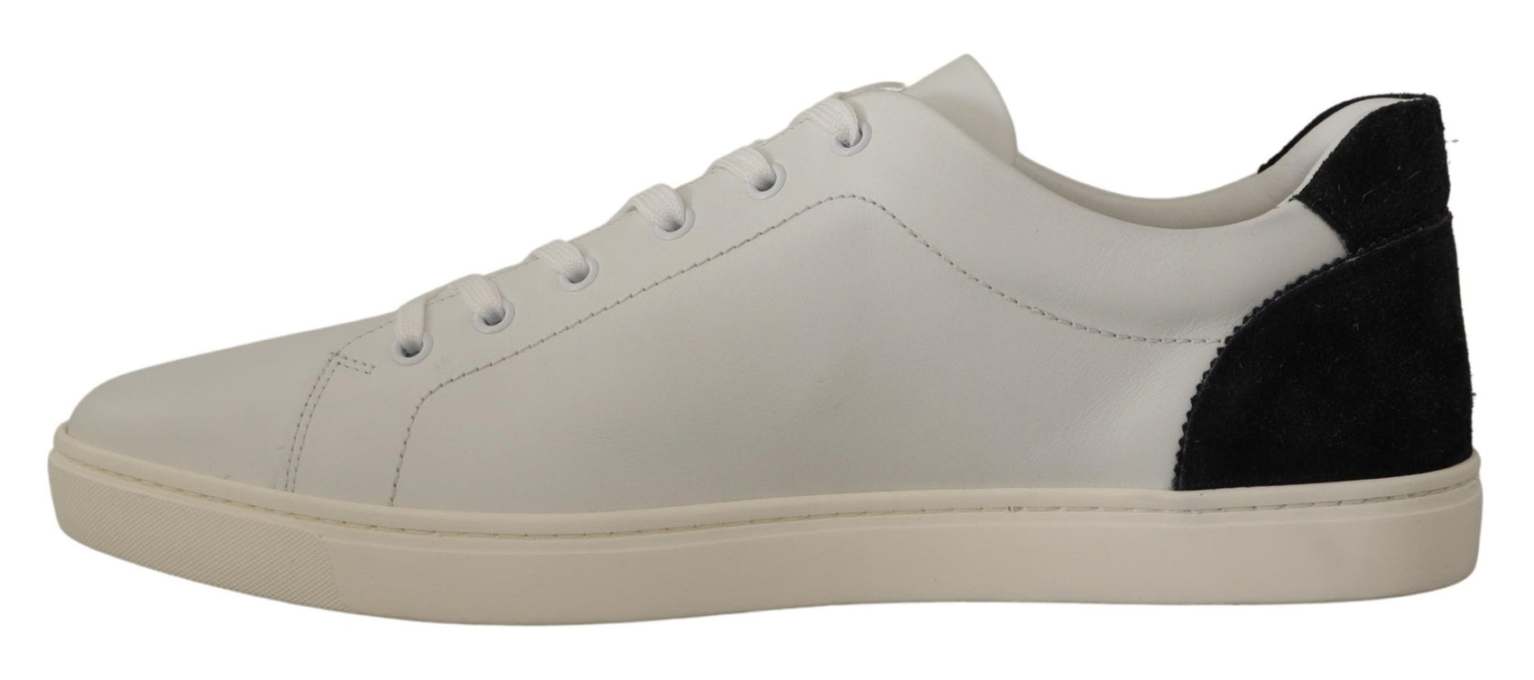 Eleganti sneakers basse in pelle bianca