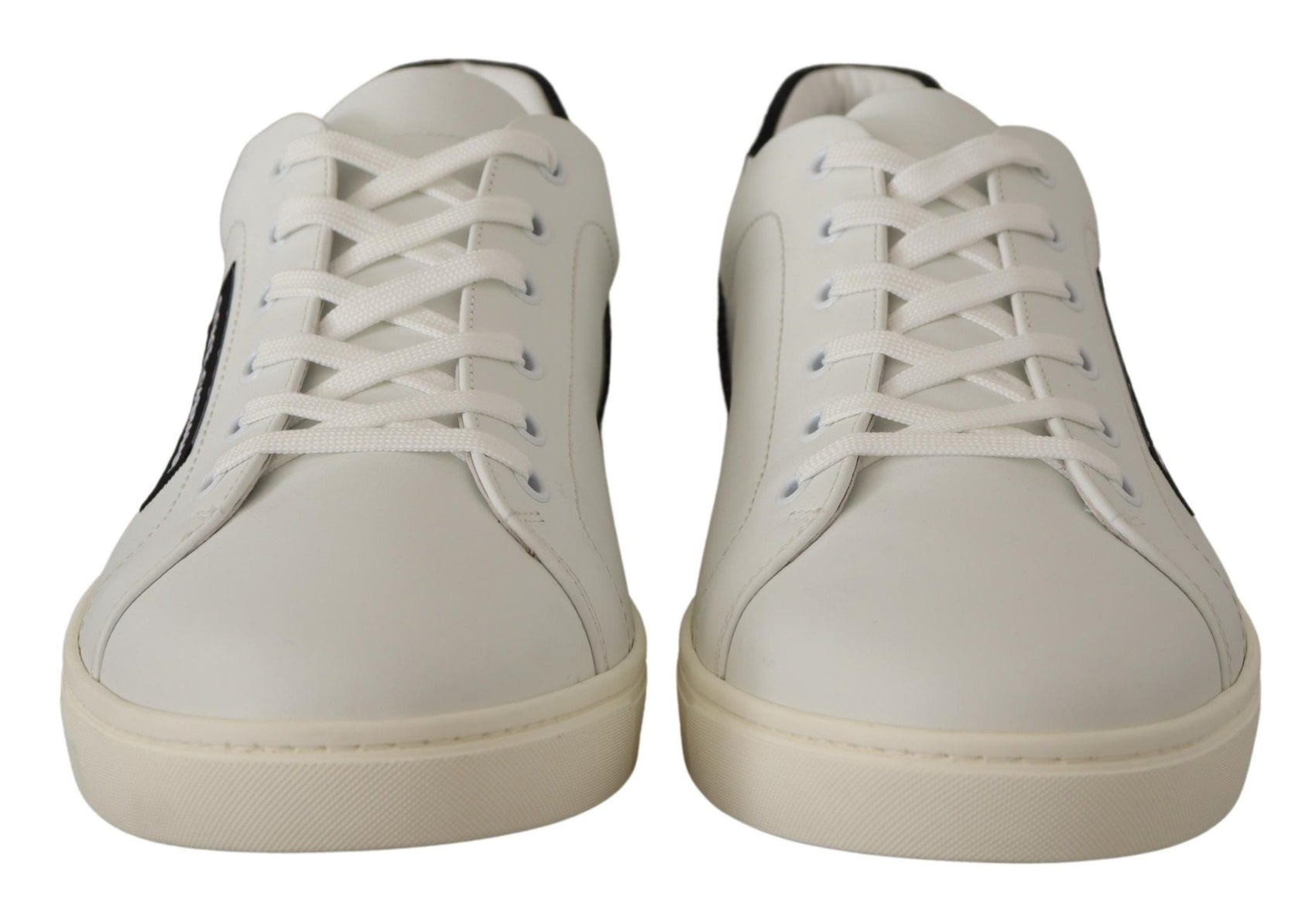 Eleganti sneakers basse in pelle bianca