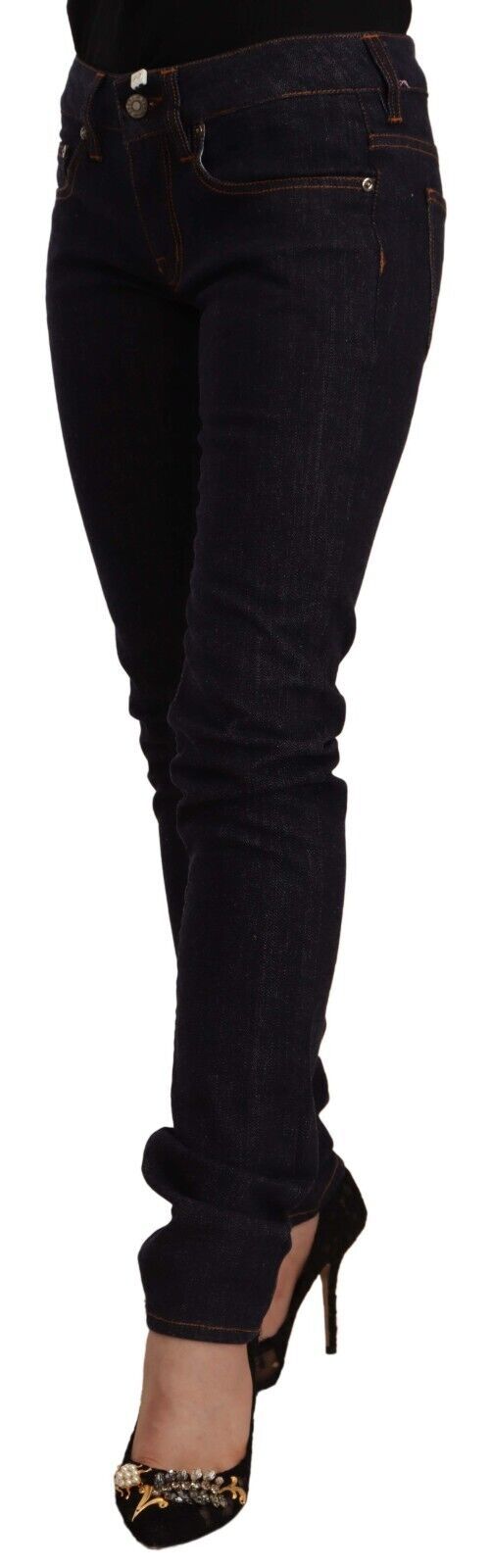Schicke schwarze Slim Fit Designer Jeans