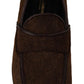 Elegant Brown Caiman Leather Loafers