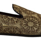 Gold Tone Loafers Slides Dress Shoes