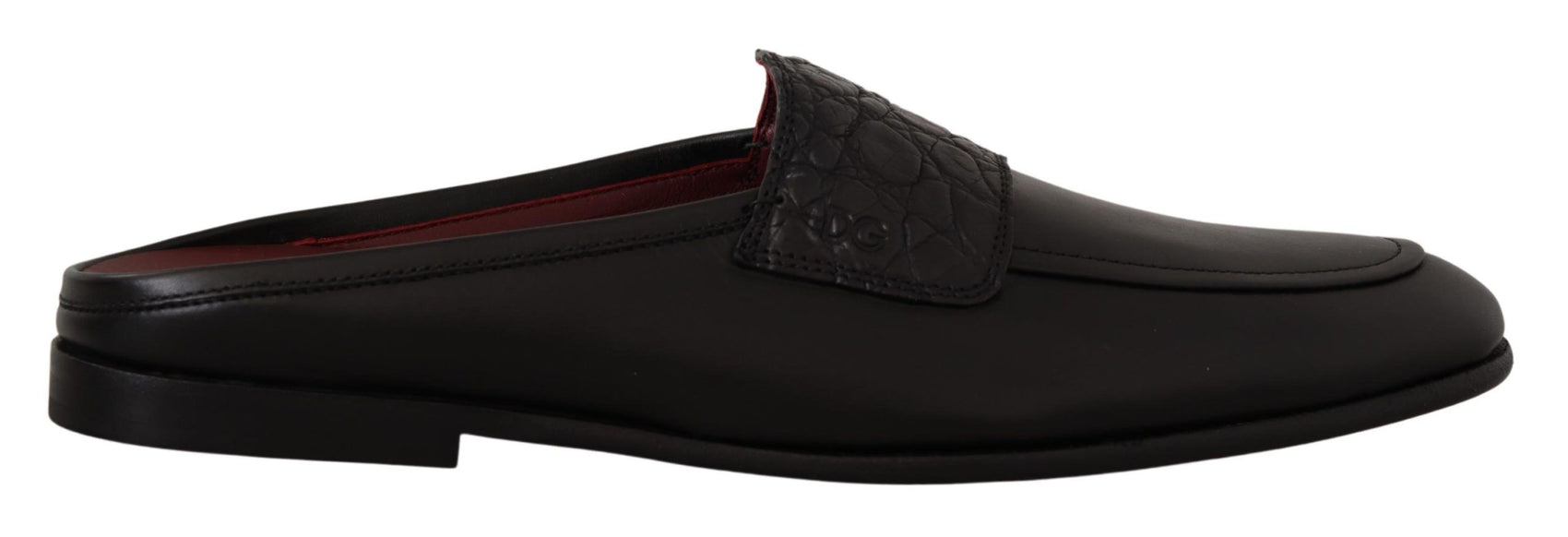 Eleganti sandali in pelle nera e bordeaux