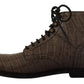 Elegante Krokodil-Derby-Brogue-Stiefel