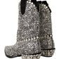 Crystal-Embellished Black Suede Boots