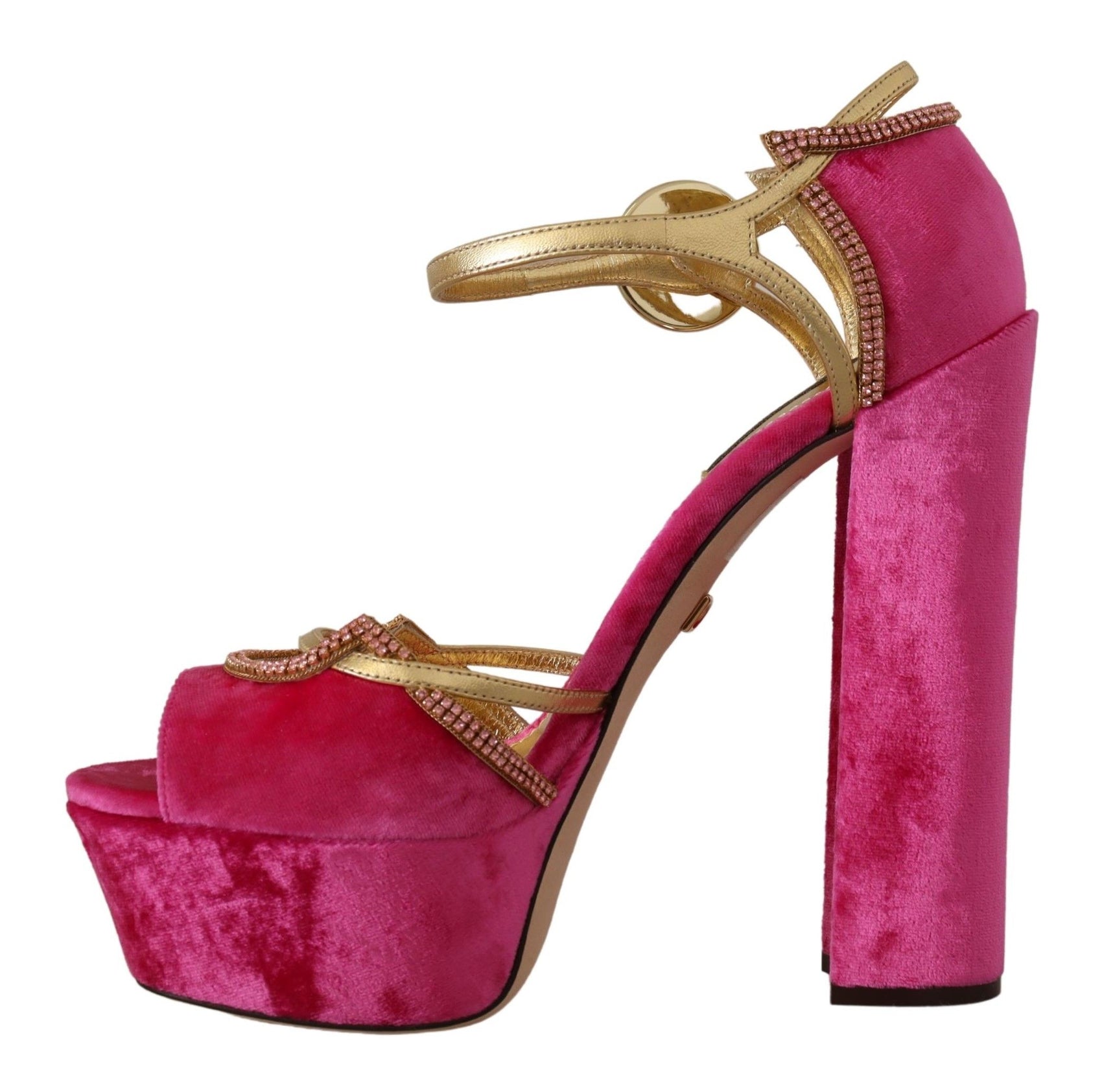 Ätherische rosa Samt-Kristall-Sandalen
