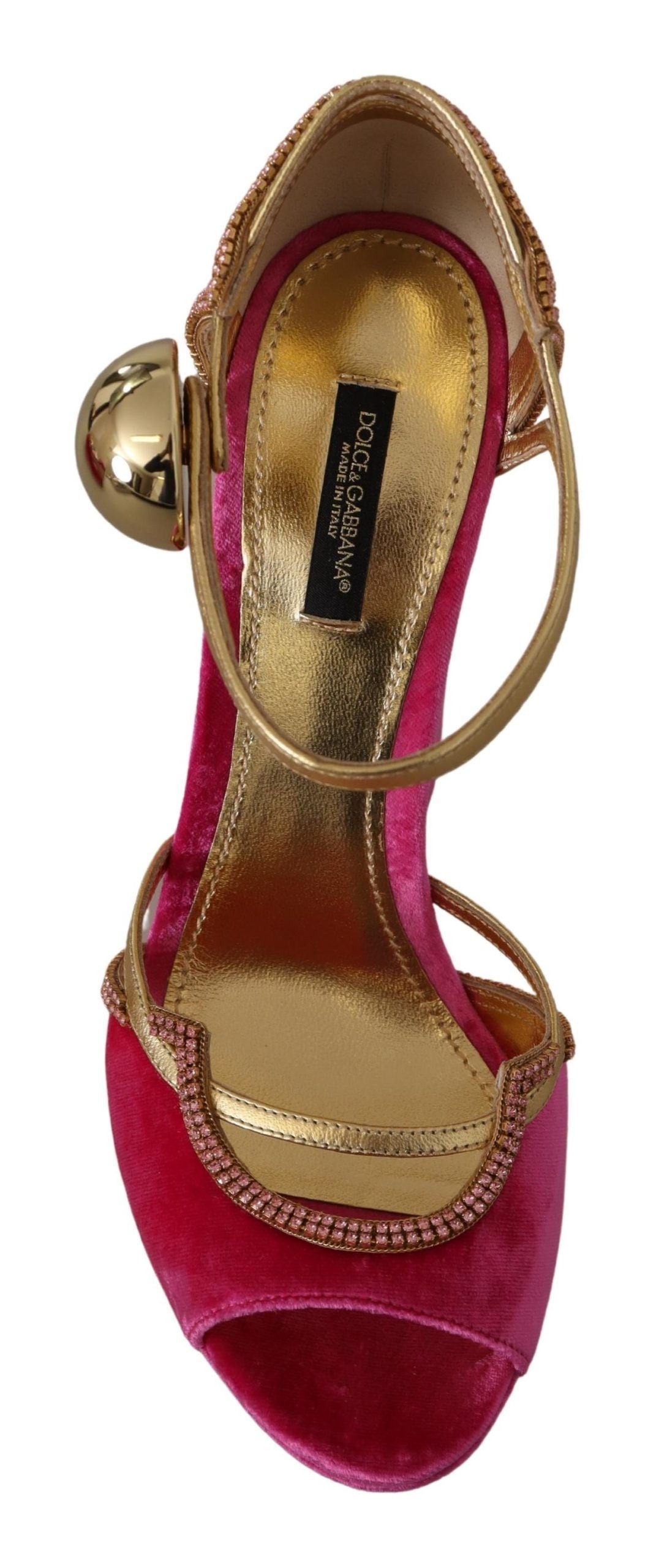 Ätherische rosa Samt-Kristall-Sandalen