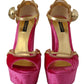 Ethereal Pink Velvet Crystal Sandals