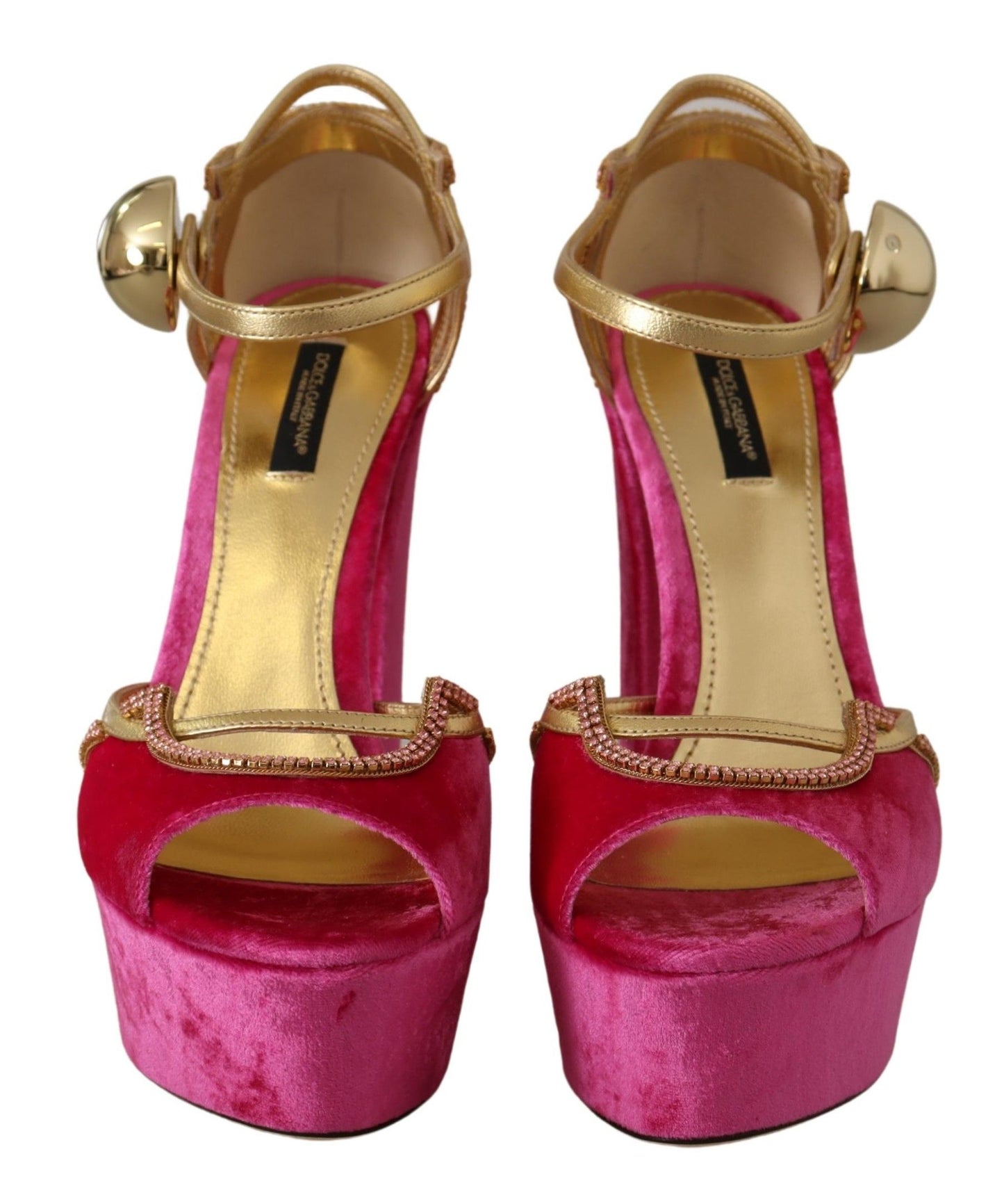 Ethereal Pink Velvet Crystal Sandals