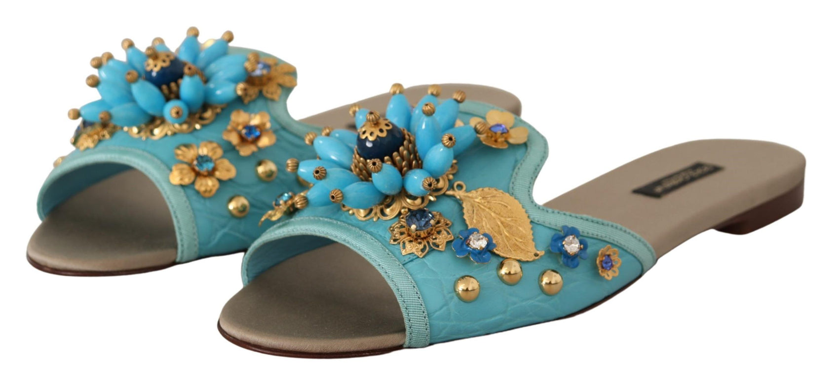 Exquisite Sandalen aus exotischem Leder mit Kristallverzierung