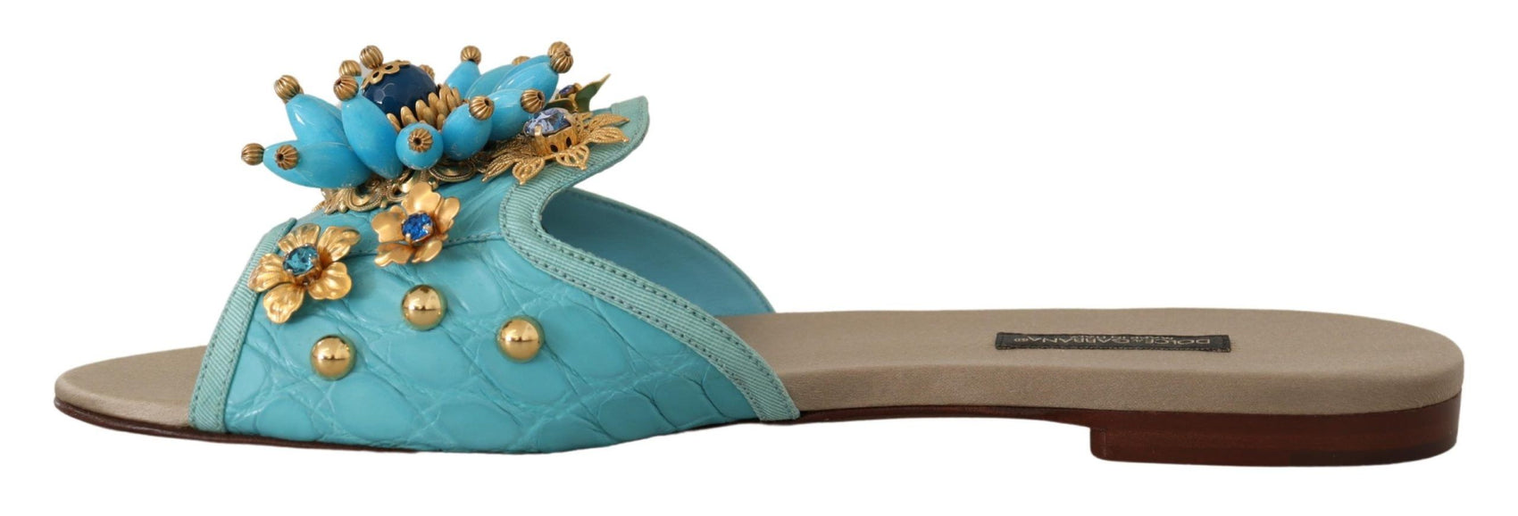 Exquisite Sandalen aus exotischem Leder mit Kristallverzierung