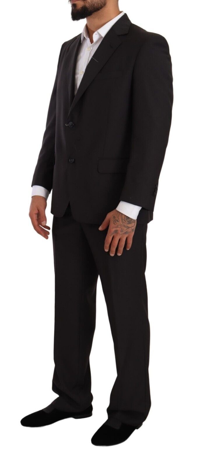 Eleganter, grauer, zweiteiliger Herrenanzug mit Revers