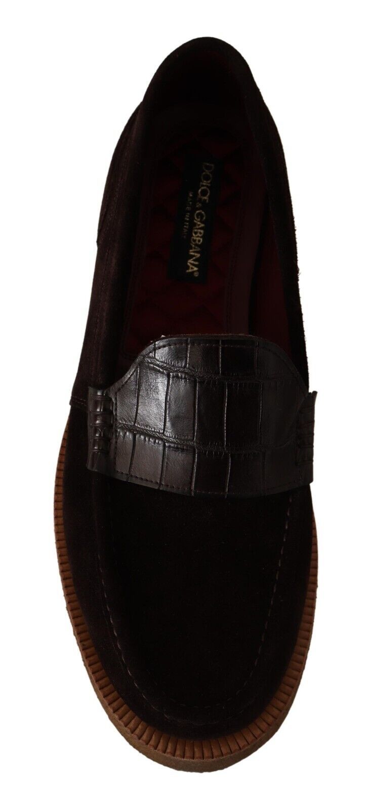 Elegante Wildleder-Loafer aus Krokodil in Braun