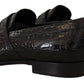 Elegant Crocodile Leather Moccasin Shoes