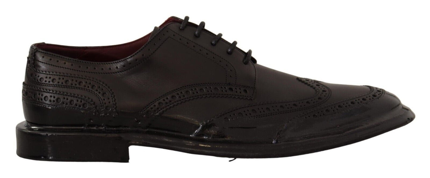 Eleganti Derby Oxford in pelle di vitello con punta a coda di rondine