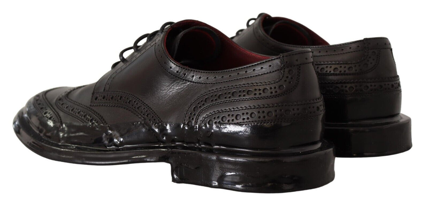 Eleganti Derby Oxford in pelle di vitello con punta a coda di rondine