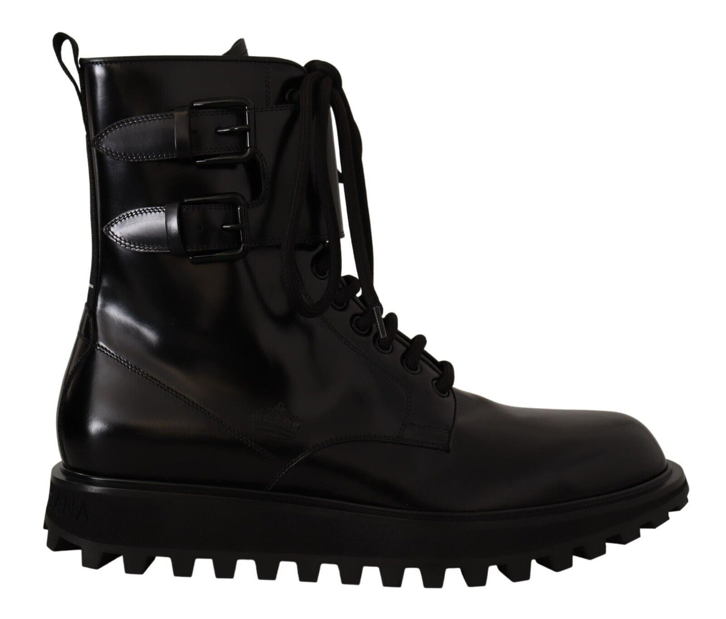 Elegante schwarze Lederstiefeletten