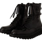 Elegante schwarze Lederstiefeletten