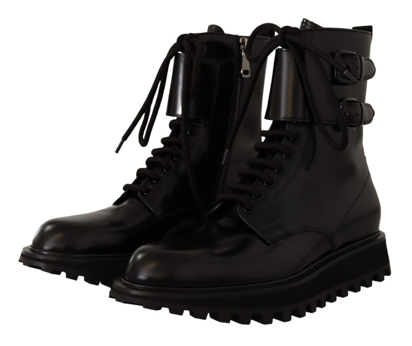 Elegante schwarze Lederstiefeletten