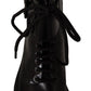 Elegante schwarze Lederstiefeletten