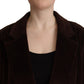 Eleganter burgunderroter zweireihiger Trenchcoat