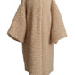 Elegante beige Kaschmir-Manteljacke