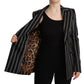 Elegant Striped Wool Stretch Jacket