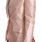 Elegant Pink Silk Blazer Jacket