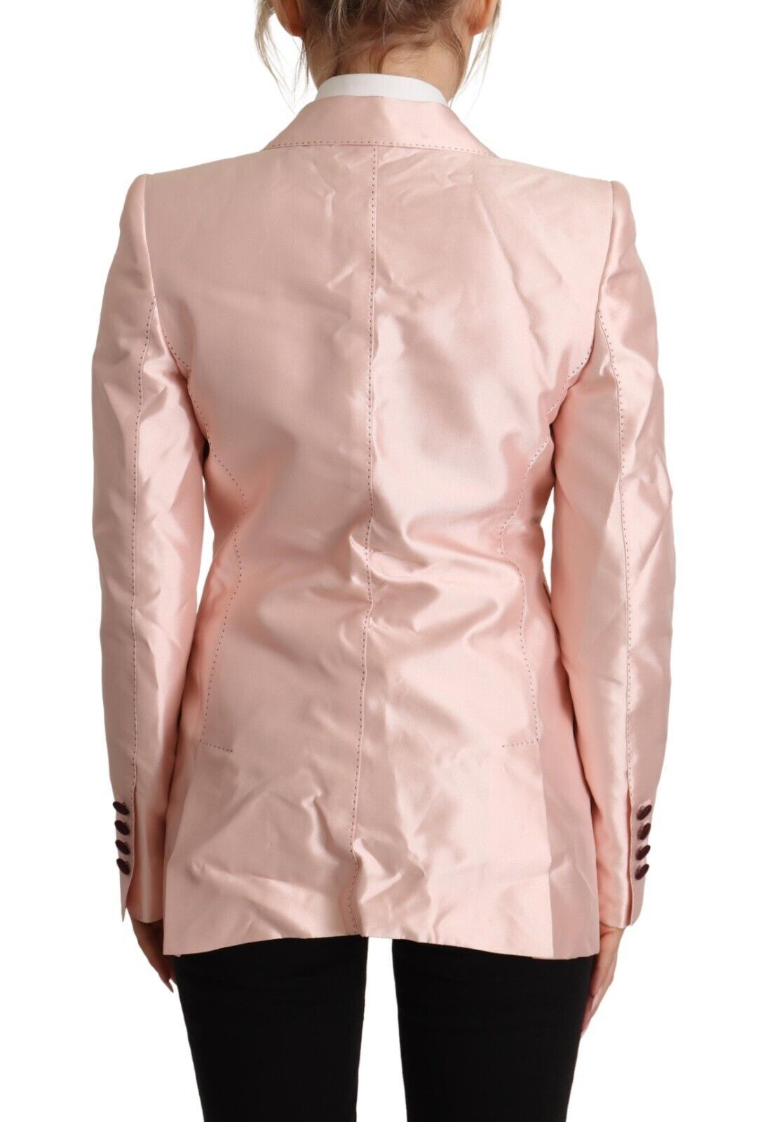 Elegante giacca blazer in seta rosa