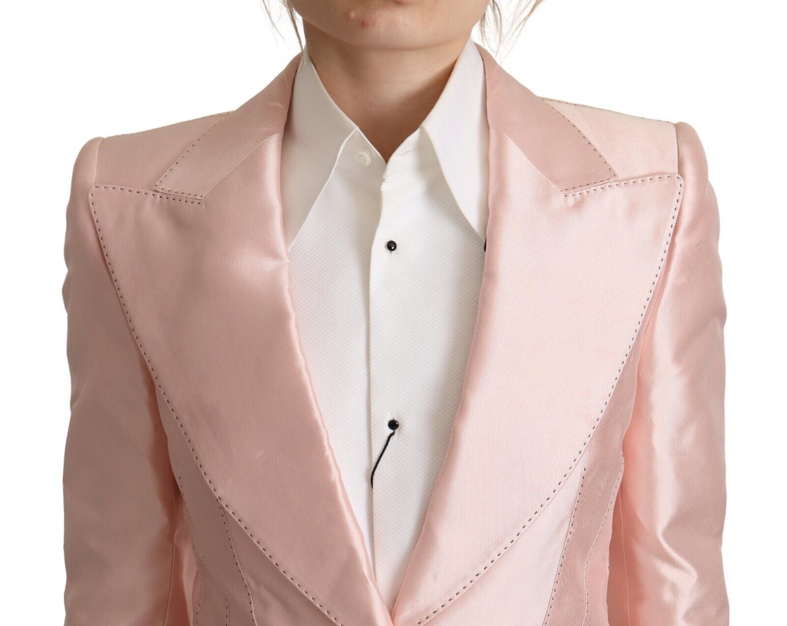 Elegante giacca blazer in seta rosa