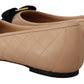 Elegant Quilted Leather Flats - Chic Dual-Tone Design