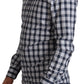 Elegantes blau-weiß kariertes Slim Fit Hemd