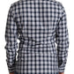 Elegantes blau-weiß kariertes Slim Fit Hemd