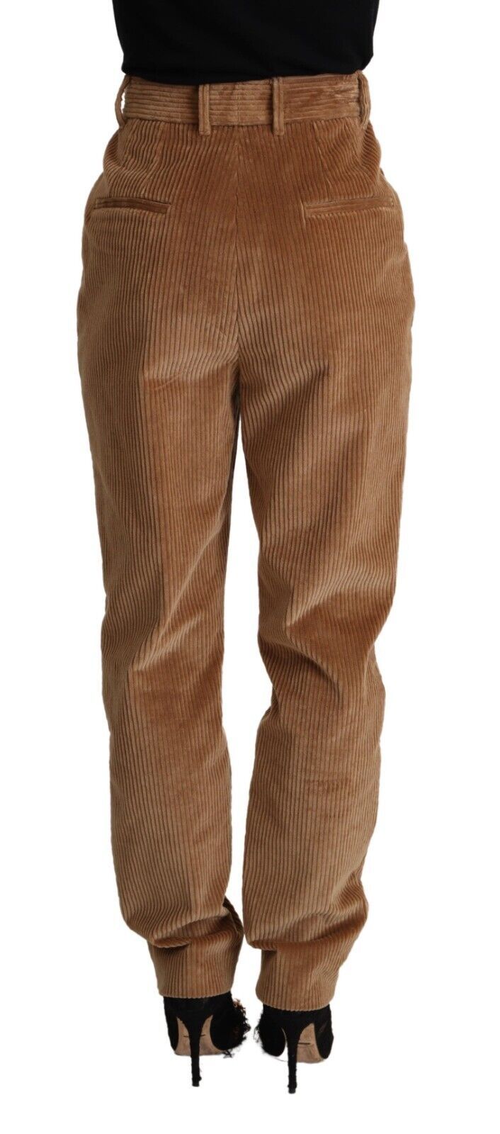 Pantaloni skinny in velluto a coste a vita alta chic