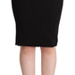 Chic High Waist Pencil Skirt in Black