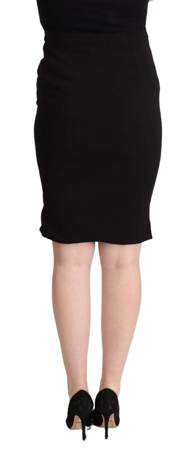 Schicker Bleistiftrock mit hoher Taille in Schwarz