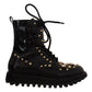 Black Crystal-Studded Formal Boots