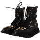 Black Crystal-Studded Formal Boots