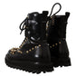 Black Crystal-Studded Formal Boots