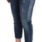 Elegante denim corto a vita media