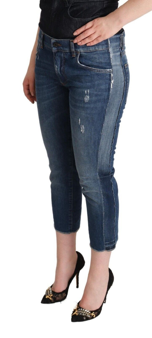 Elegante denim corto a vita media