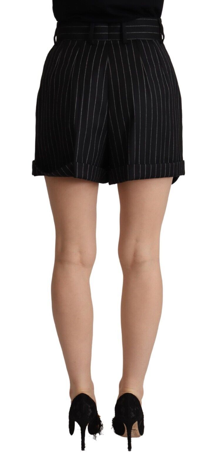 Elegante gestreifte Bermuda-Shorts mit hoher Taille